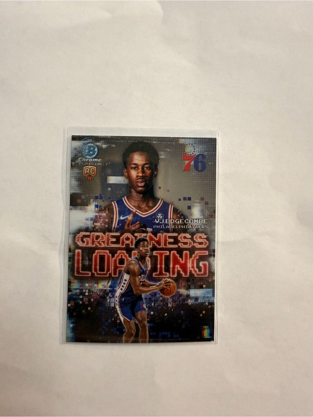 🔥VJ EDGECOMBE Topps Bowman 76ers 'Greatness Loading' Basketball Card